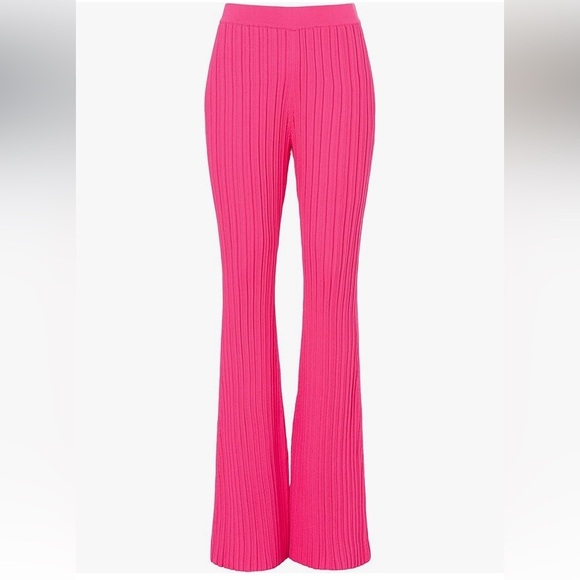 Adam Lippes Pants - Adam lippes womens pink knit flare stretchy comfortable pants size small